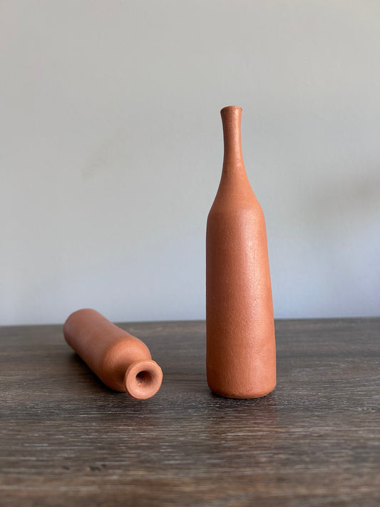 Handmade Red Clay Vase 2 - Decorative Home Accent