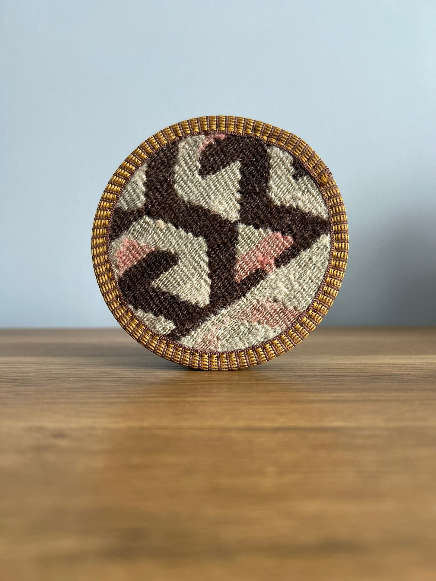 Handwoven Kilim Coffee Coasters – Vintage Turkish Wool (Set of 2)