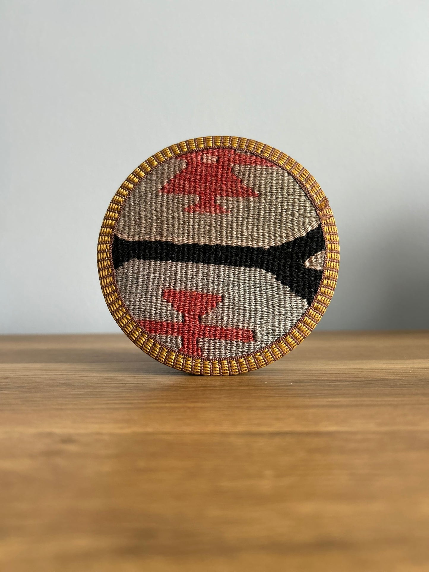 Handwoven Kilim Coffee Coasters – Vintage Turkish Wool (Set of 2)