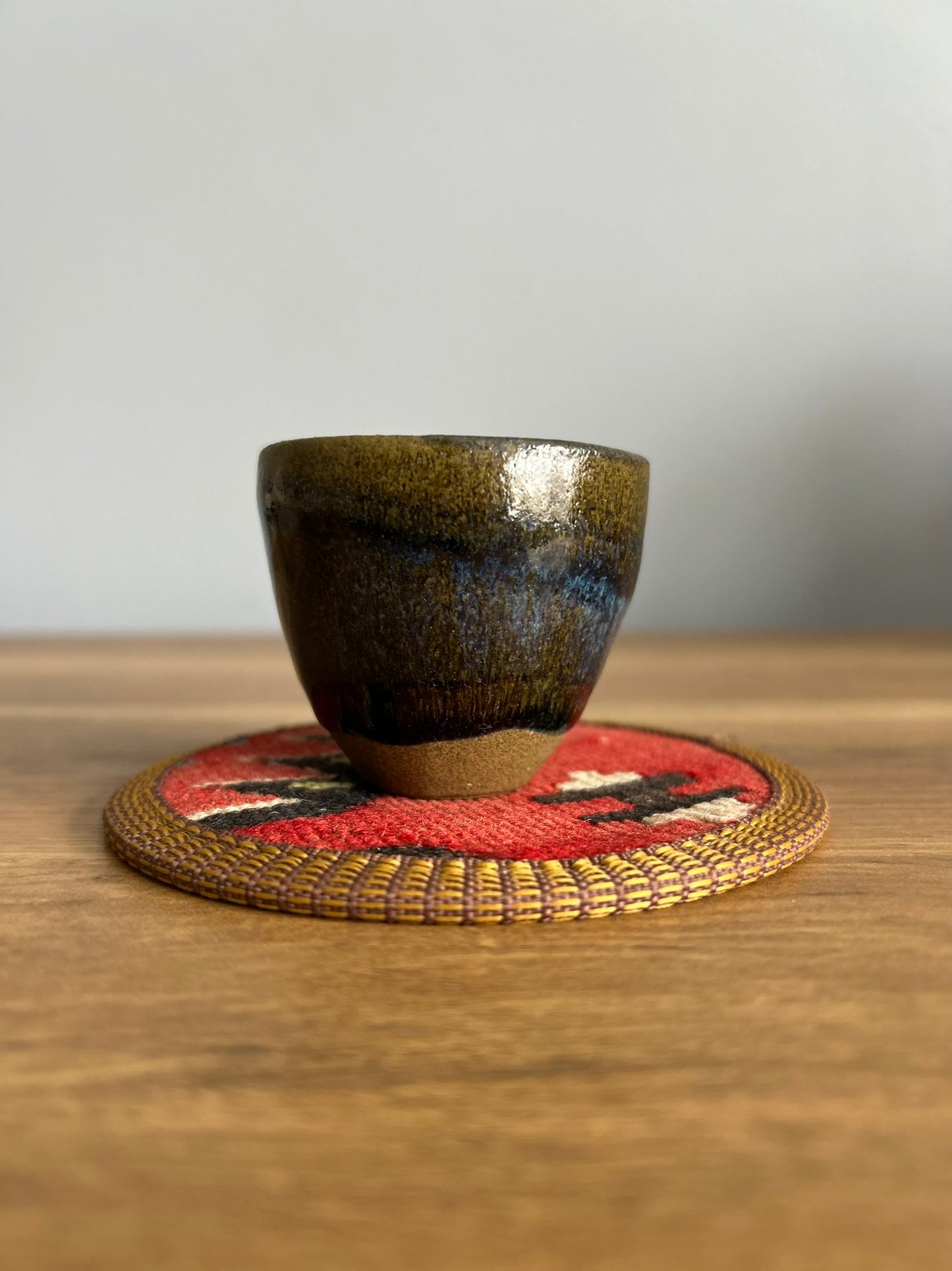 Handwoven Kilim Coffee Coasters – Vintage Turkish Wool (Set of 2)