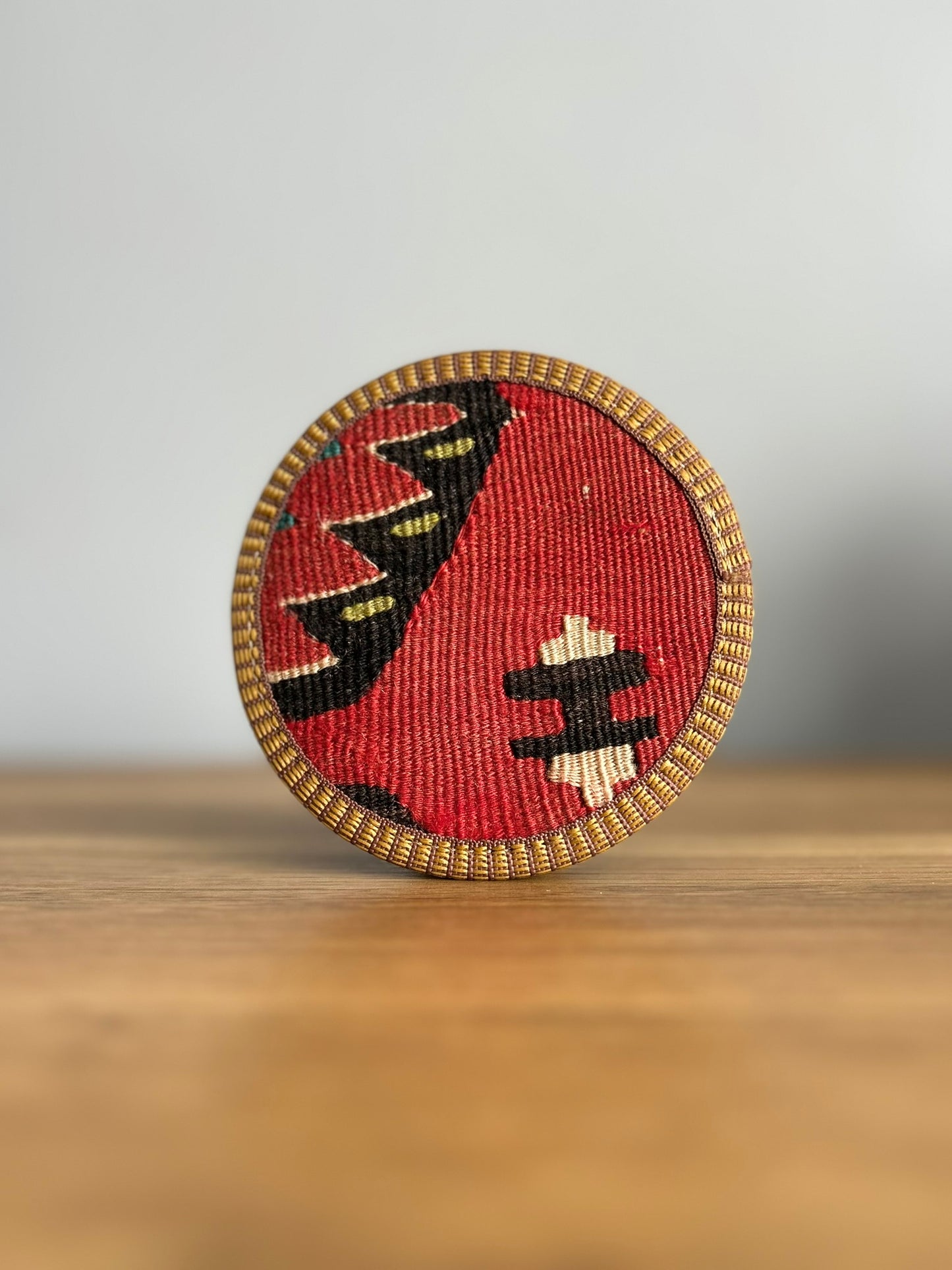 Handwoven Kilim Coffee Coasters – Vintage Turkish Wool (Set of 2)